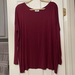 Long-sleeved Piko shirt - plum